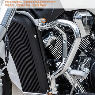 适用力帆V400电o镀银碳钢保险杠可伸缩腰托折叠靠背一站式改装