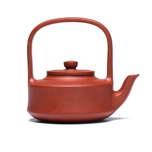 纯手工提梁提壁壶 450cc宜兴红清水泥L紫砂壶泡茶壶大容量茶具
