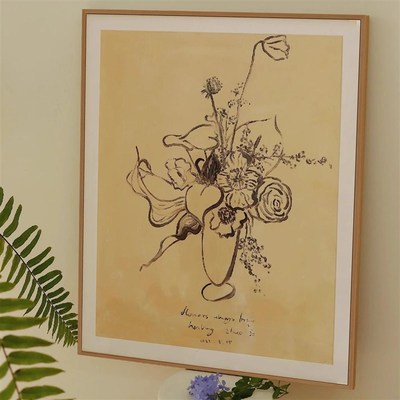 原创画作《Flowers》法式D客厅背景墙装饰画餐厅挂画有框