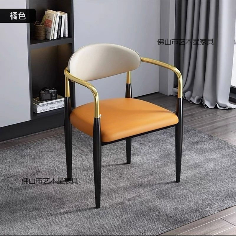 汇献轻奢餐椅家用靠背现代简约餐桌椅高档茶桌椅洽谈椅网红款轻奢