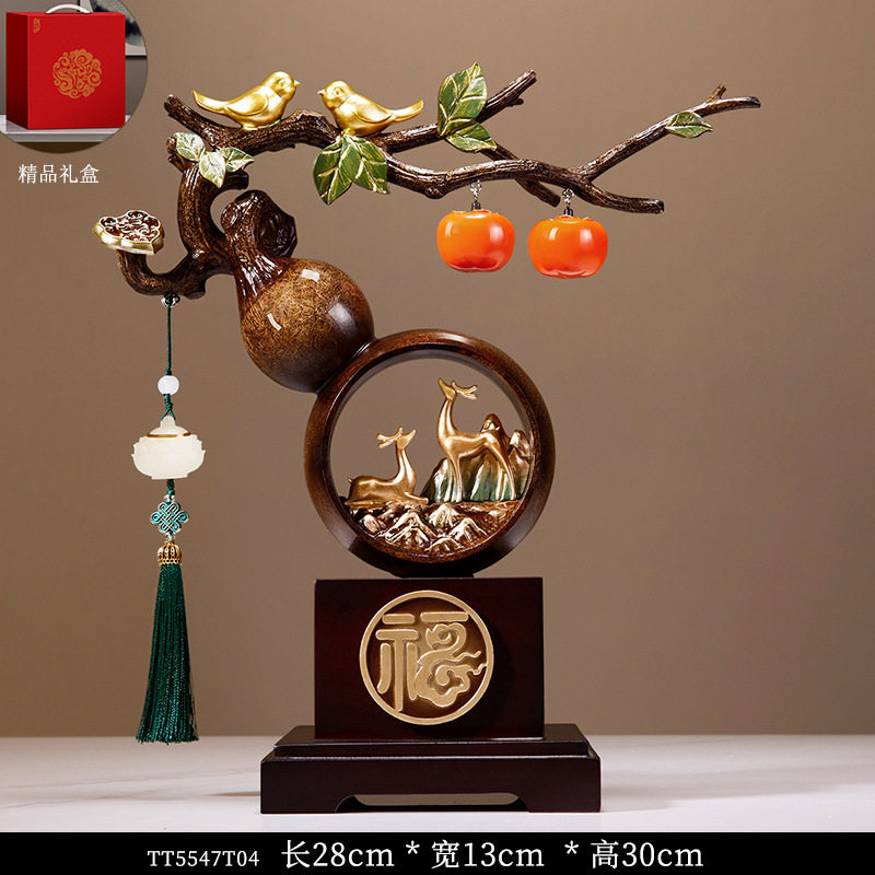 柿柿事事如意柿子摆件葫芦客厅装饰品新房子搬家乔迁新居礼品