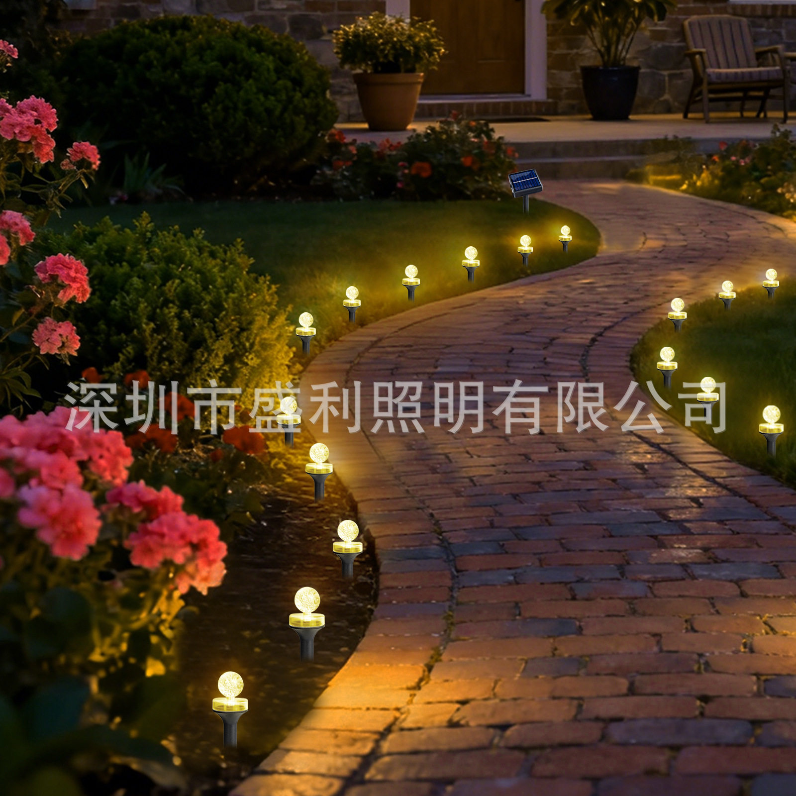 新款太阳能灯户外引路灯庭院灯圣诞氛围花园布置装饰灯防水草坪灯