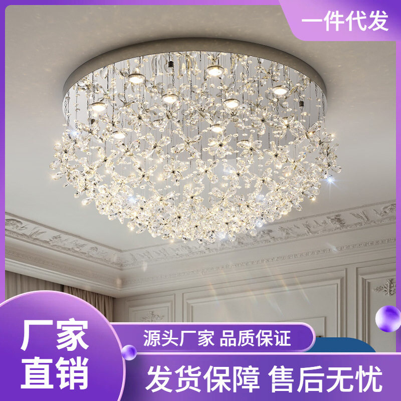 法式吸顶灯感客厅灯大厅主灯水晶餐吊灯设计师复式别墅楼梯灯