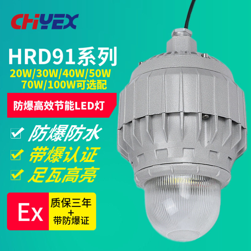 HRD91防爆高效节能LED灯防爆吸顶灯法兰式护栏式吊杆弯管式防爆灯