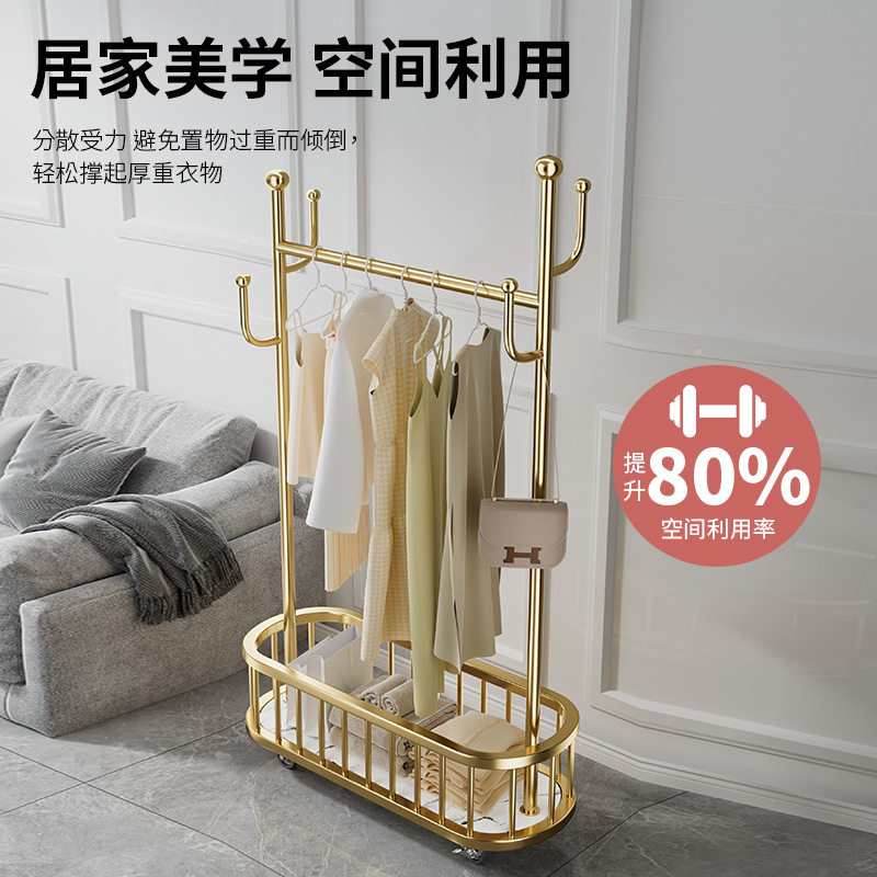 收纳跨境衣帽架批发简易落地多功能衣架金属现代简约鞋架置物架