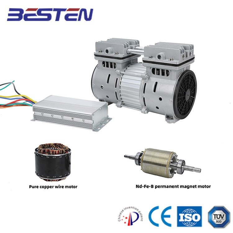 1HP750W直流无油空气压缩机车用打气泵火车直流空压机DC80V72V110