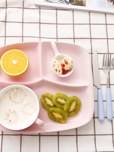 新分餐陶瓷分隔餐盘家用饭菜儿童分格陶瓷盘子减脂一人食餐具套促