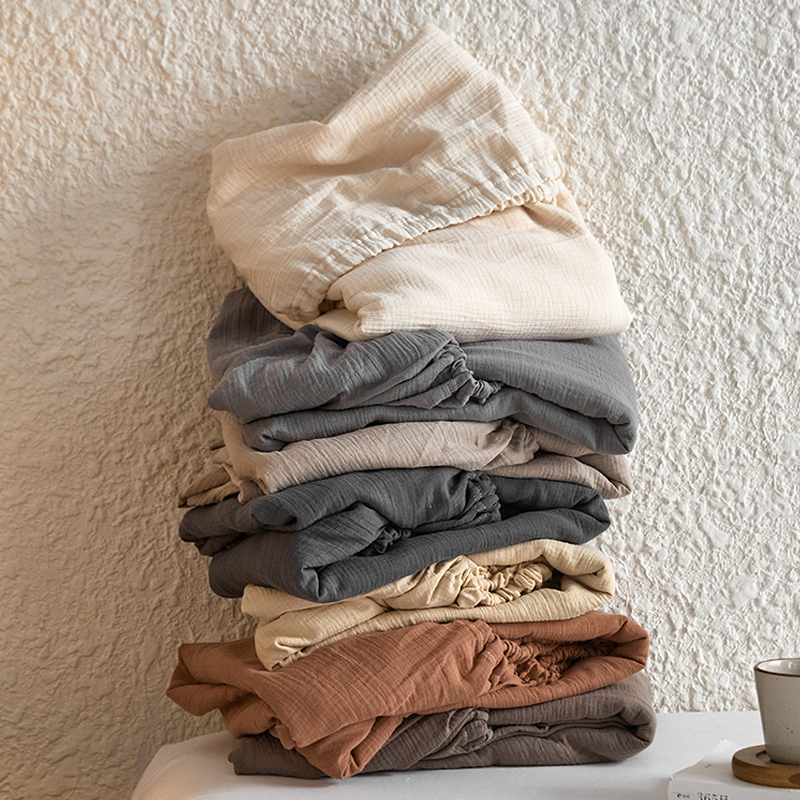 超柔亲肤透气 全棉双层纱纯棉床笠秋冬F款床笠罩2023床罩床套床单