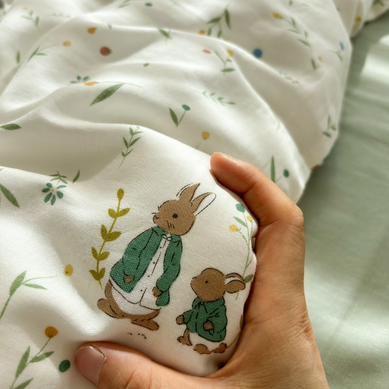 双层纱彼得兔纯棉纱布亲肤透气床单床笠被套a类R可定做可配3四件