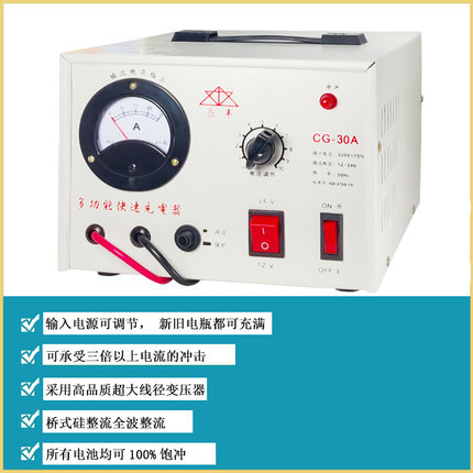 长丰货车汽车船用电瓶12v24v大功率自动通用蓄电池纯铜智能充电器