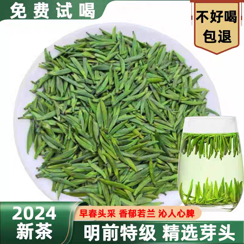 贵州湄潭高山2024新春明前香绿茶雀舌翠芽黄金口粮竹叶炒青茗茶叶