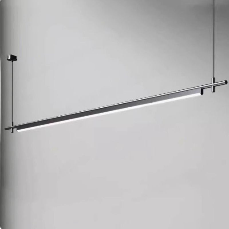 一字长条餐厅灯轻奢设计师款北欧简约现代led灯创意极简吧台吊灯