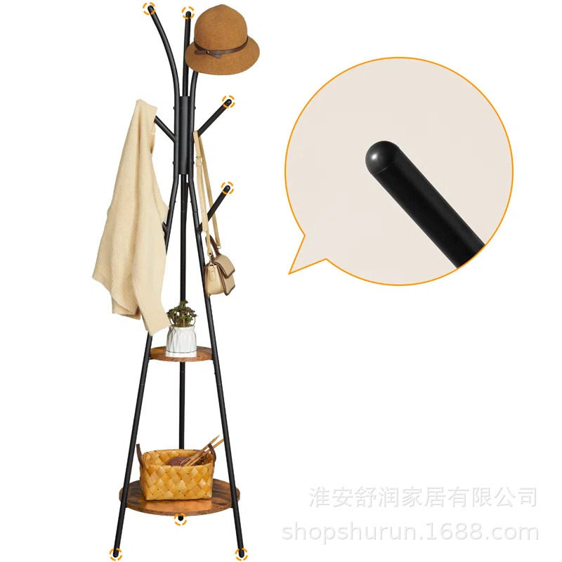 简易三角框架落地衣帽架家用