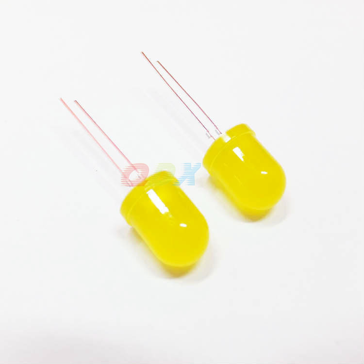 f8黄发黄光8mm黄光黄色指示灯长脚黄灯直插led灯珠发光二极管