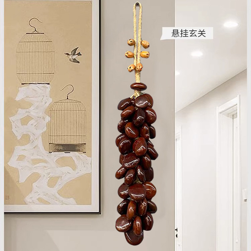 天然平安豆创意挂饰玄关餐厅墙面装饰农家乐挂件葫芦菩提串壁挂