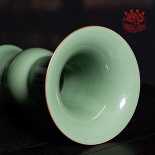 龙泉青瓷花瓶摆件客厅插花纯手工高档装饰品花器复古陶瓷收藏送礼