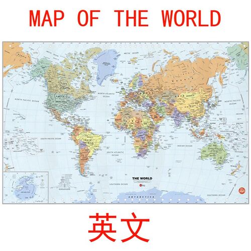 2021英文版世界墙贴办公室挂画现代装饰画客厅沙发背景墙挂图地图