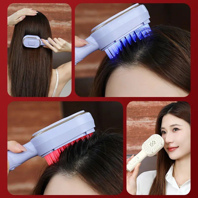 头皮按摩梳红蓝光头部健发电动器多功能精华上药导入生发仪导液梳