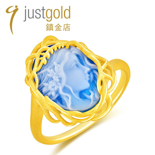 justgold镇金店雅典娜黄金足金戒指1727611Y