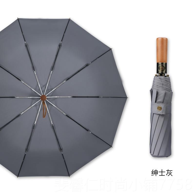 新品木质高端商务DIY雨伞定制oglo自动伞士男女晴雨两用大抗号十