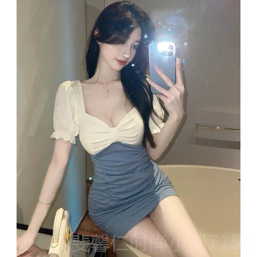 新品夏季连短袖足浴足疗技师工作服养生sap性感臀衣裙上班按摩包