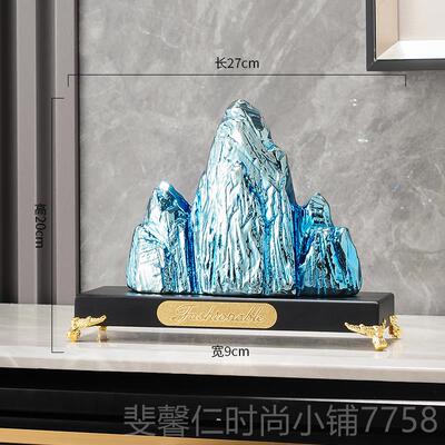 新品新中式金山厅银山客摆件高端大办气上次招财档电视柜公室装饰