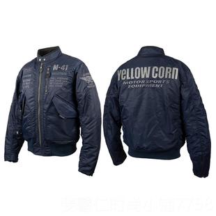 新品日本YELLOWCORN秋行冬复古夹棉保暖 摩托机车防飞行夹克摔骑