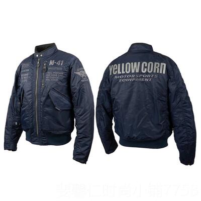 新品日本YELLOWCORN秋行冬复古夹棉保暖 摩托机车防飞行夹克摔骑