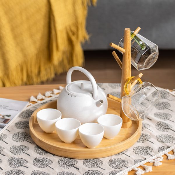 桌面餐桌茶具咖啡杯置物架沥水收纳上子酒店餐厅竹茶杯架客厅杯架