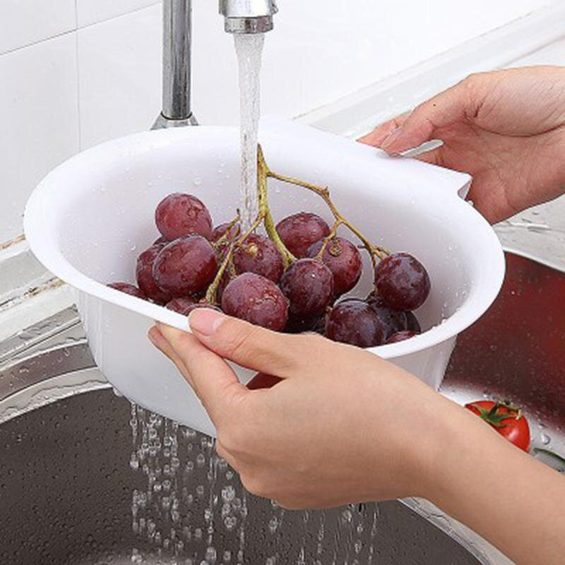 家用水果盘厨房水槽加厚沥水篮淘米洗菜盆厨具挂篮置物收纳架