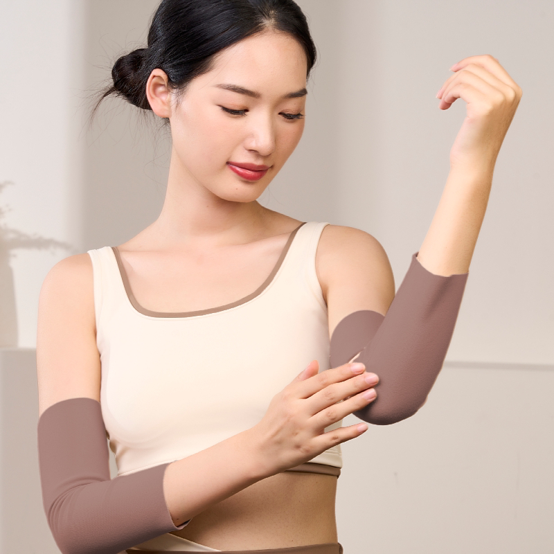 德绒护肘胳膊套女保暖防寒秋冬女加长款护手腕男运动手臂套袖成人