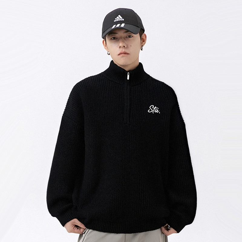 STA半拉链立领男秋冬宽松毛衣