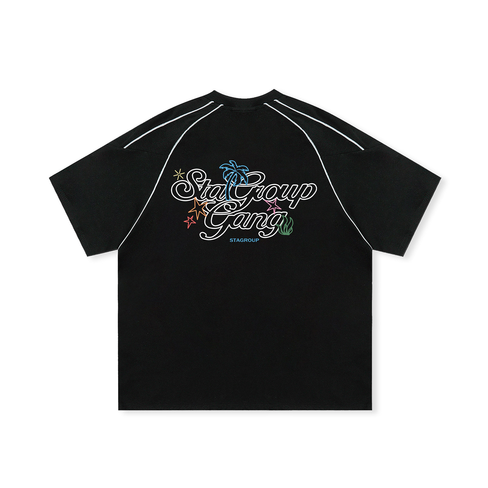 STA美式复古字母印花纯棉短袖T恤