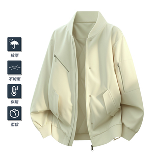 STA美式 飞行夹克男女立领拉链棉服外套抗寒保暖百搭 加厚工装