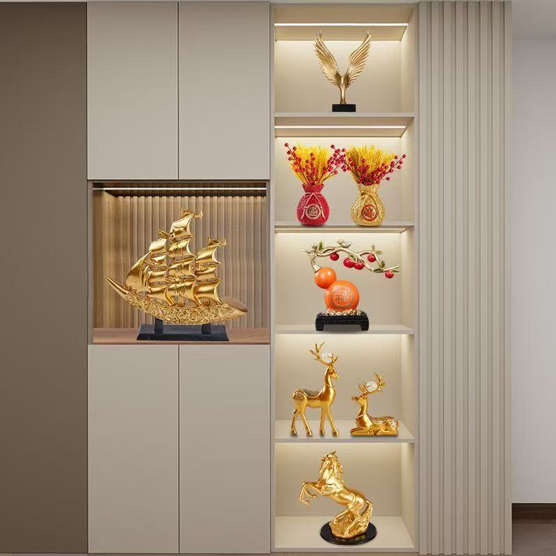 新中式树脂摆件五件套乔迁送礼