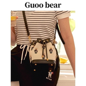 GUOOBEAR古家小熊水桶包2025新款 单肩斜挎包女简约休闲手提包