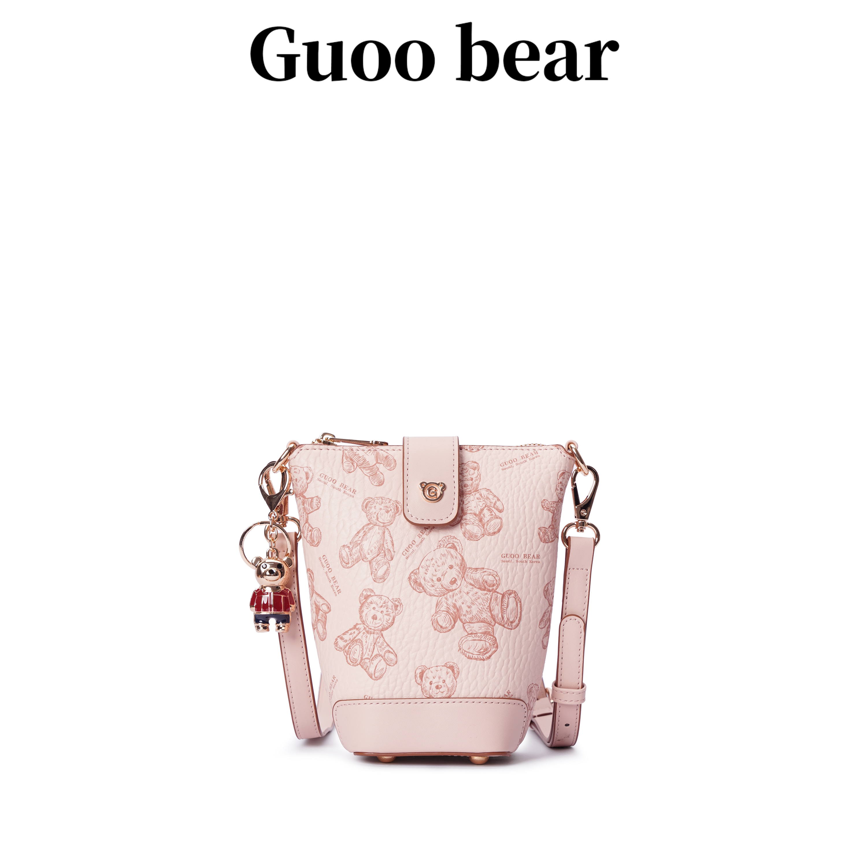 GUOOBEAR古家小熊复古水桶包2026新款时尚百搭单肩斜挎包