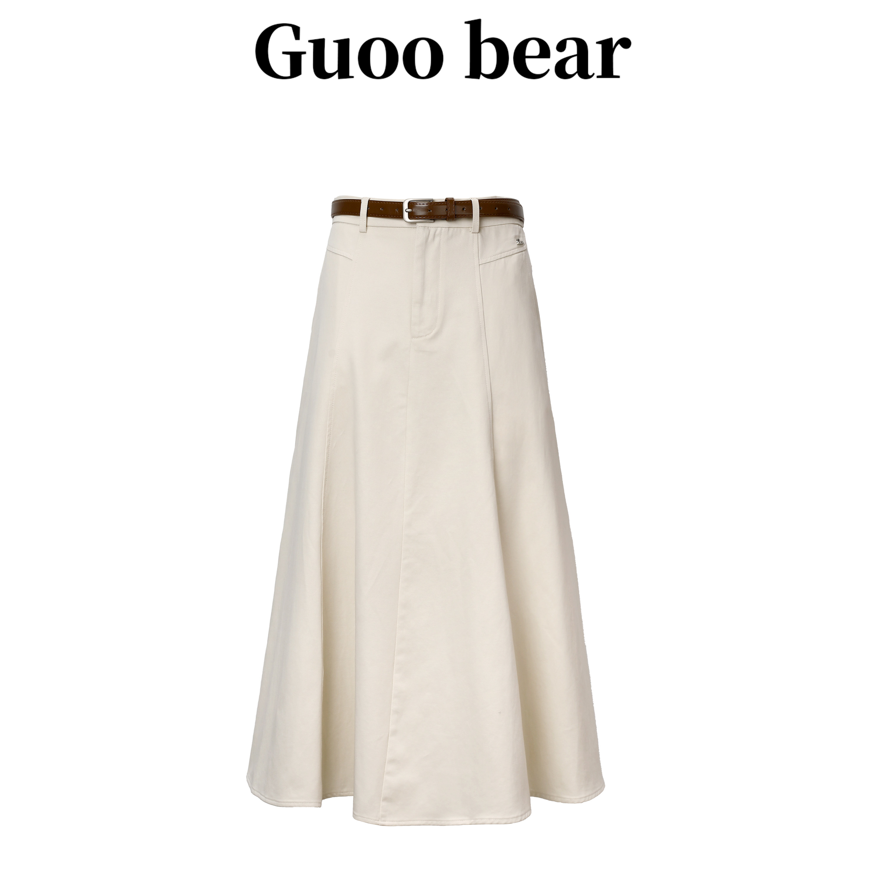 GUOOBEAR古家小熊女装2026新款韩版高腰A字休闲纯棉小个子半身裙