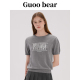 2025新款 潮牌字母修身 正肩短袖 GUOOBEAR古家小熊女装 T恤针织衫 女