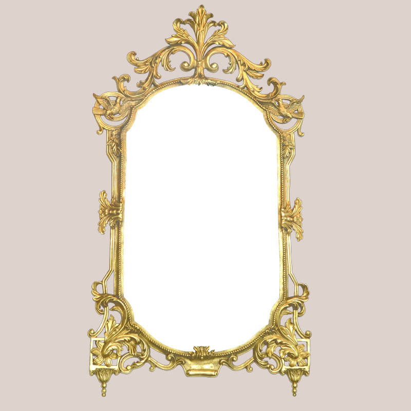 法式复古全铜全身镜欧式奢华雕花落地镜别墅装饰镜脱蜡奢华高端