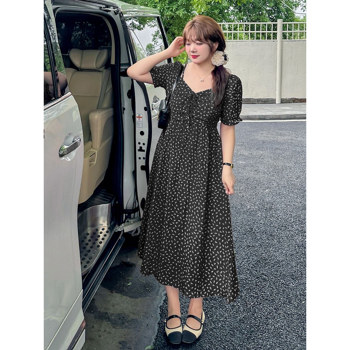 韩国工艺大码女装碎花系列姐妹款连衣裙夏季新款甜美中长裙230300