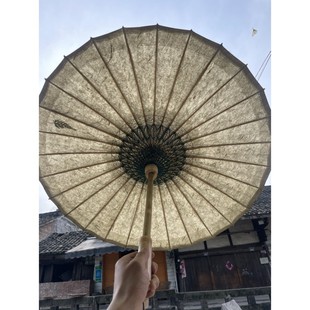 ?许家油纸伞手工古法纸浸染晴雨两用道具摄影古风做旧复古桐油