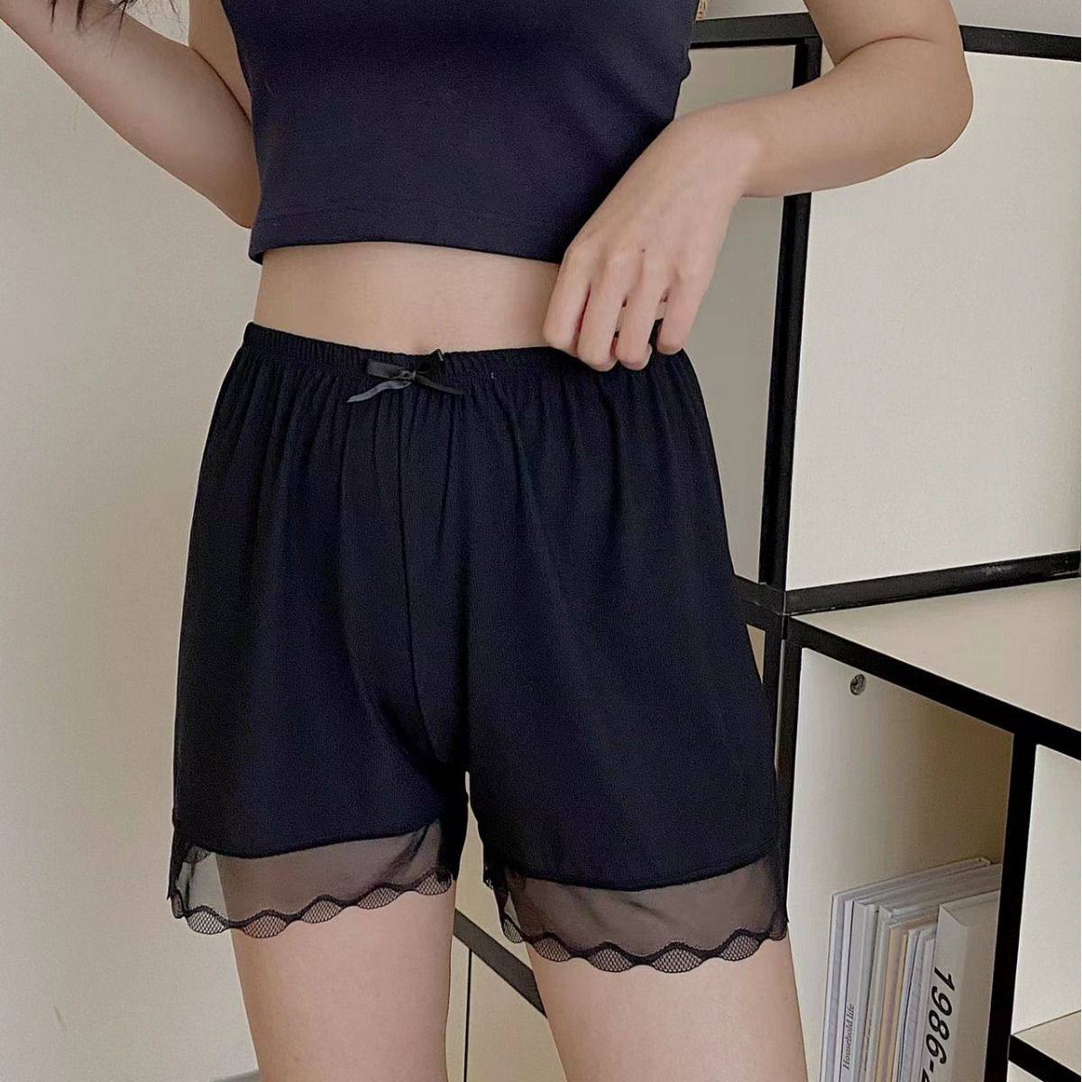 蕾丝边花边安全裤女防走光可外穿夏冰丝薄款宽松短裤打底裤C1120,女士内衣/男士内衣/家居服,女安全裤,淘宝优惠券,粉丝福利购,淘宝优惠卷