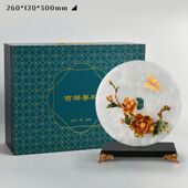 珐琅彩平安玉石扣摆件大 客厅洒柜电视柜店铺开业乔迁家居装 饰