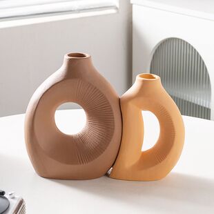 北欧陶瓷花瓶ins风创意花器插花摆件简约高级感轻奢现代装饰品