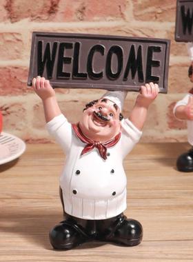 厨师举牌可写字桌面厨房摆件餐台甜品烘焙全套厨房摆件