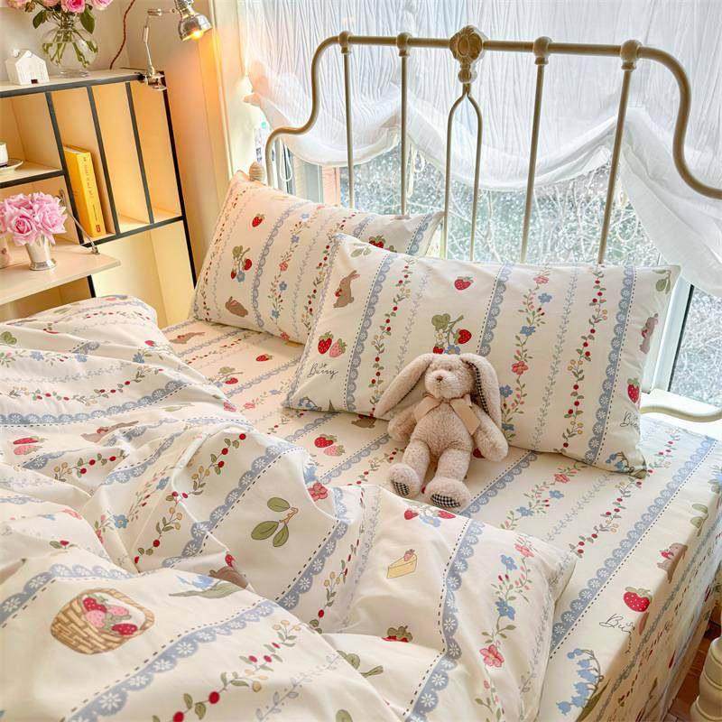 纯棉四件套ins风全棉学生三件套被套床单床笠,户外/登山/野营/旅行用品,一次性床单被套,淘宝优惠券,粉丝福利购,淘宝优惠卷