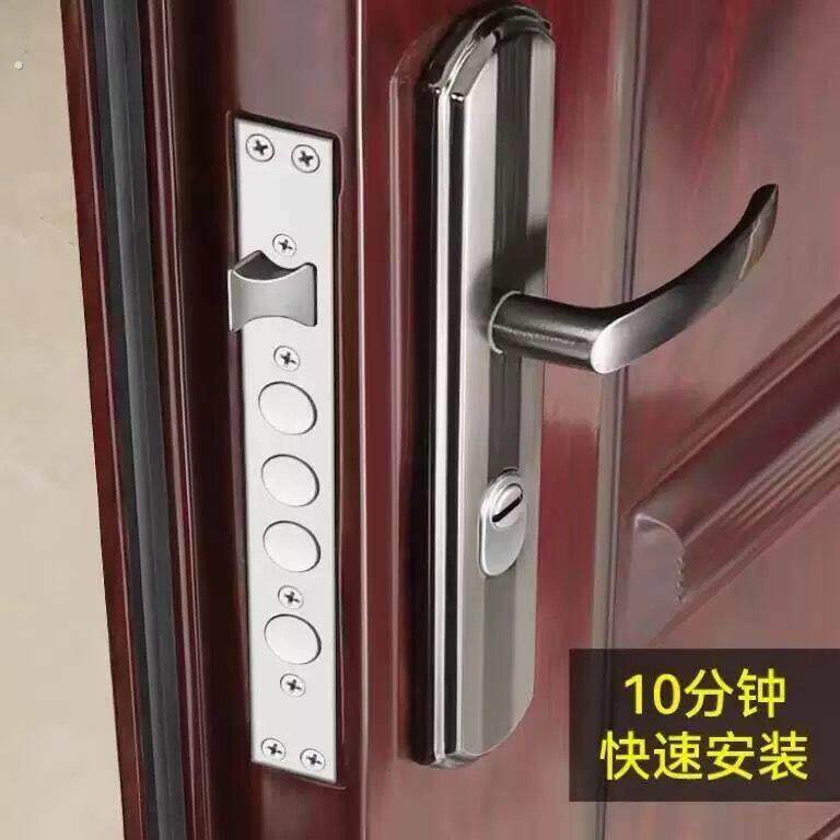 防盗门锁全套通用型门锁套装家用入户锁具铁门门把手室内整套拉手