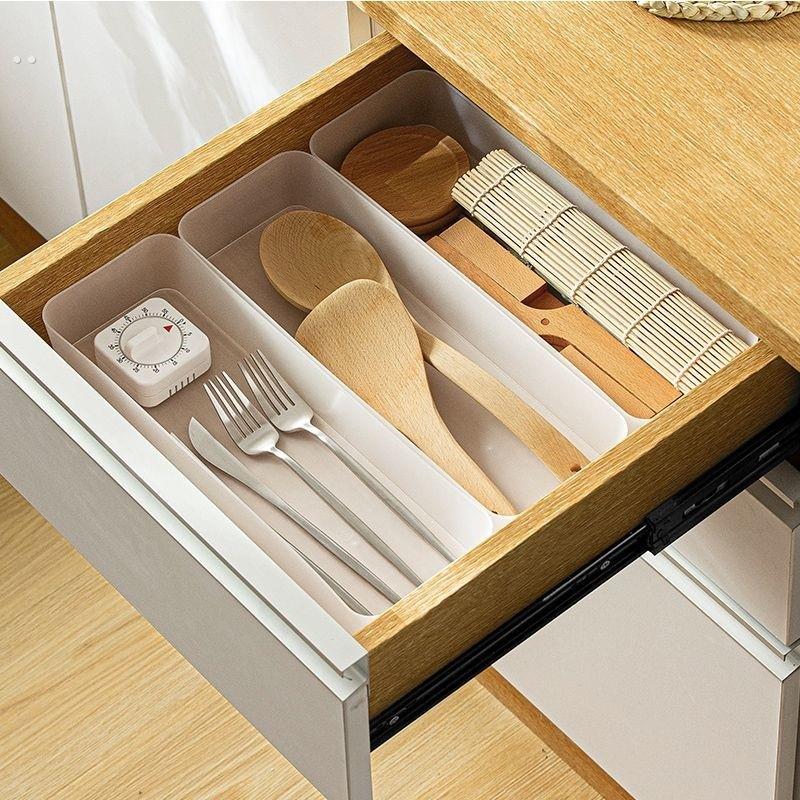 窄长箱子加长46方形塑料收纳盒子窄宽12条型状分类框隔板片多格展