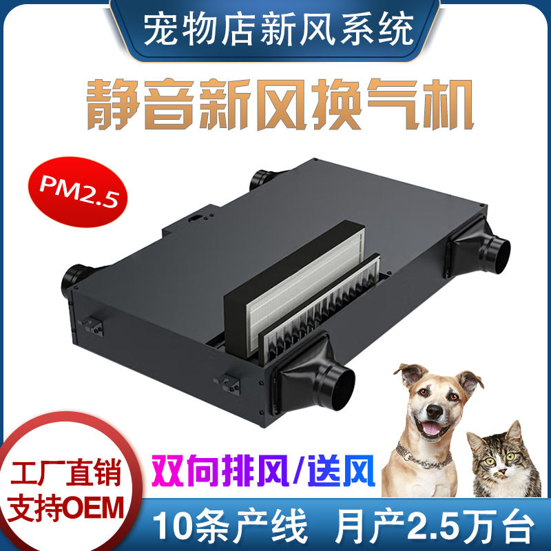 宠物店排风送风过滤双向流新风机 宠物用新风系统净化新风换气机